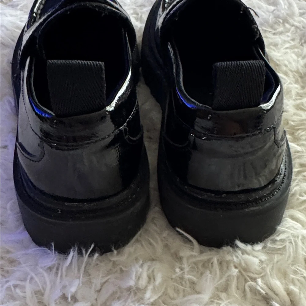 Zara Black Patent Leather Kids Loafers
